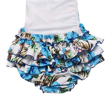 Blue Hawaiian 50's Floral Ruffle Swimsuit