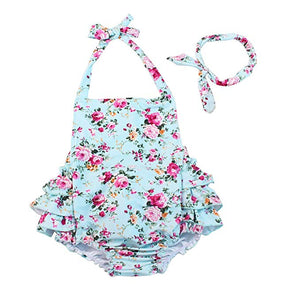 China Rose 50's Floral Ruffle Swimsuit