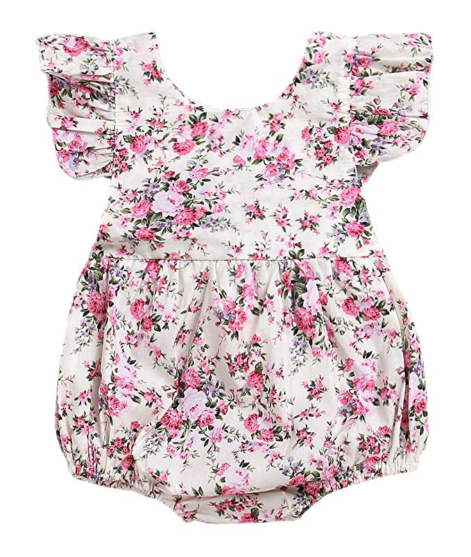 Floral Ruffle Sleeved Romper
