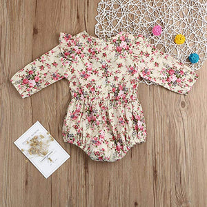 Floral Ruffle Long Sleeved Romper