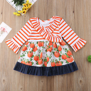 Little Miss Pumpkin Ruffle Dress