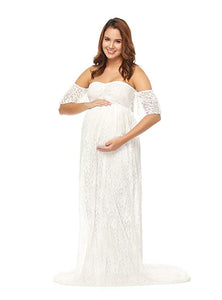 Maternity Off Shoulder Lace Maternity Maxi