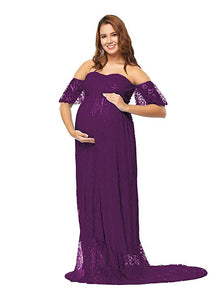 Maternity Off Shoulder Lace Maternity Maxi