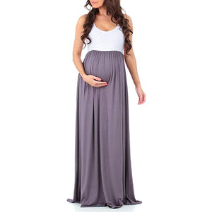 Maternity Sleevless Ruched Maxi