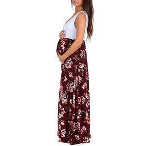 Maternity Sleevless Ruched Maxi