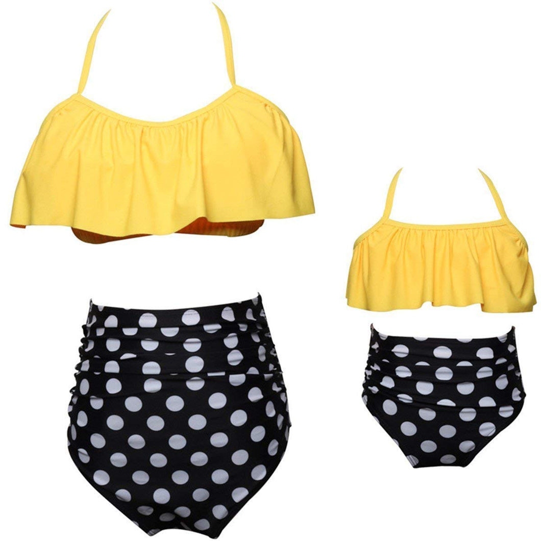 Mommy and Me Swim - Yellow and Polka Dots