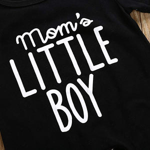 "Mom's Little Boy" Shortsleeve Pant Onesie