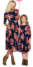 Mommy and Me Blue Floral Dress