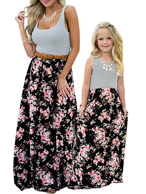 Mommy and Me Stripe Floral Dress