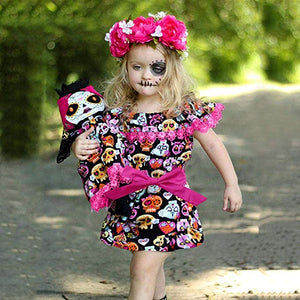 Pink Lace Day of the Dead Halloween Dress