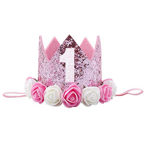 Rose Pink Princess Crown Headband