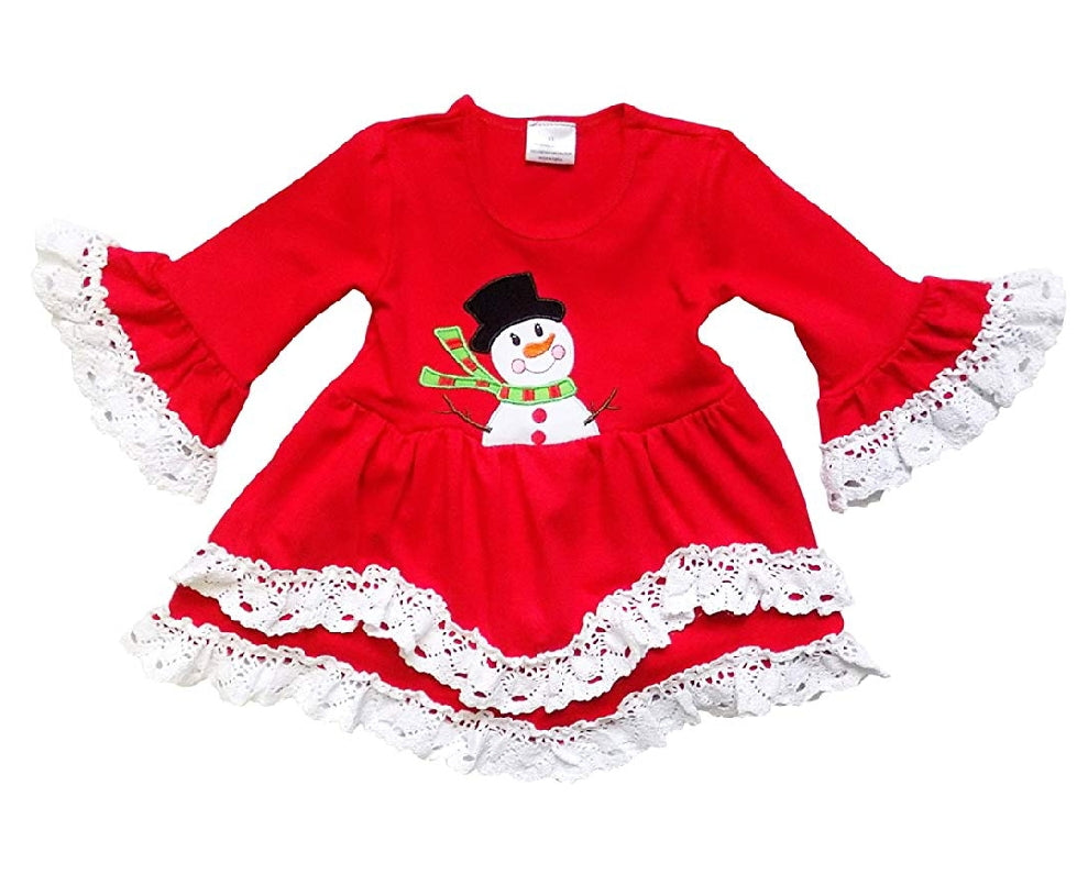 Boho Chic Red Frosty the Snowman Dress