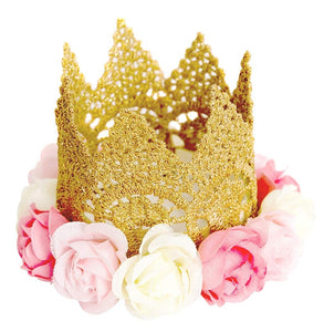 Gold Princess Floral Crown Headband