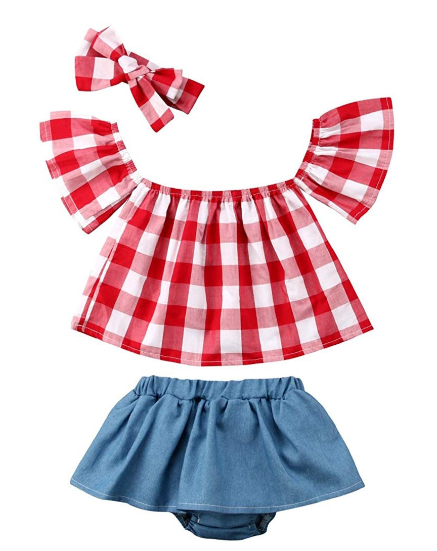 Baby Girl Picnic Outfit Set