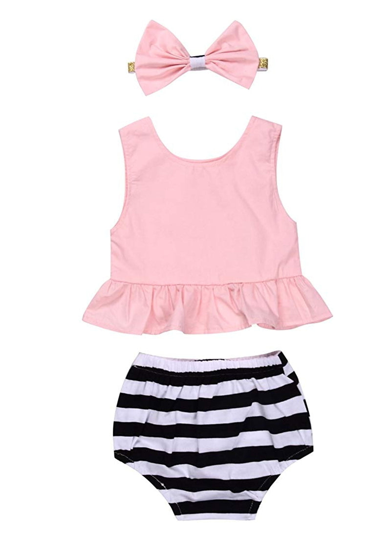 Pinky Striped Outfit Set