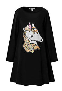 Unicorn Long Sleeve T-Shirt Dress