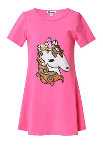 Unicorn Short Sleeve T-Shirt Dress