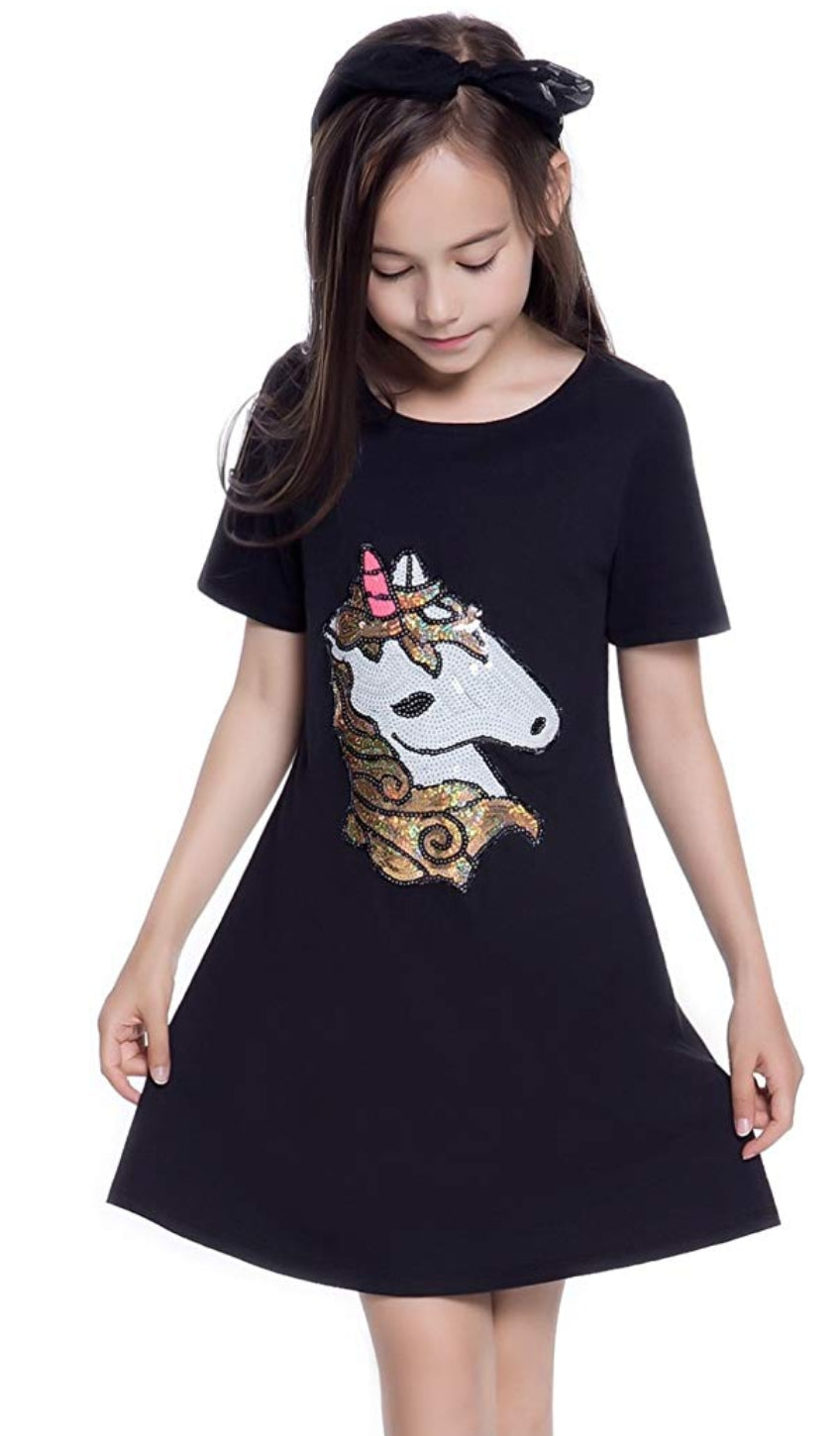 Unicorn Short Sleeve T-Shirt Dress