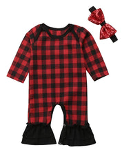 Red Buffalo Plaid Baby Romper