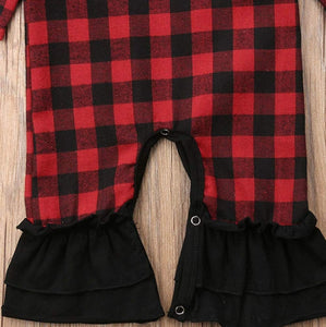 Red Buffalo Plaid Baby Romper