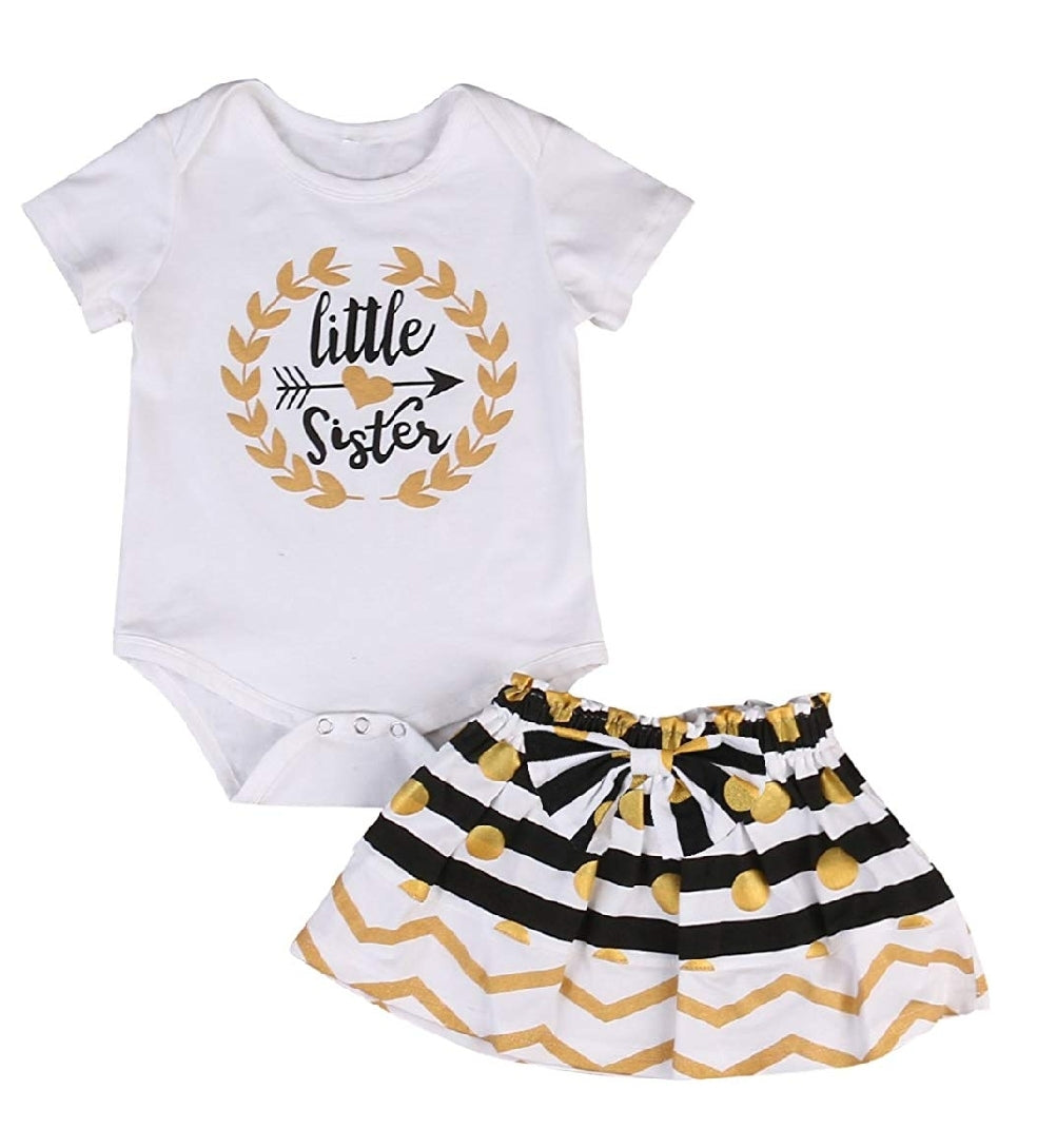 Little Sister Outfit - White & Gold