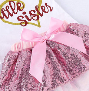 Pink Sequin Big Sister & Little Sister Tutu Outfit
