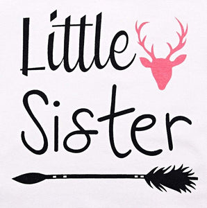 Deer Elk Little Sister Onesie Set