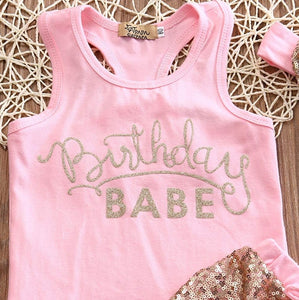 Birthday Babe Gold Sequin Outfit