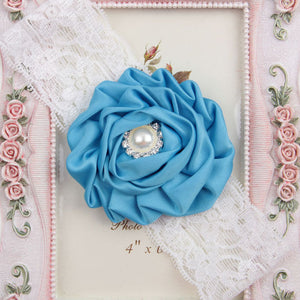 Vintage Chic Lace Pearl Flower Headband