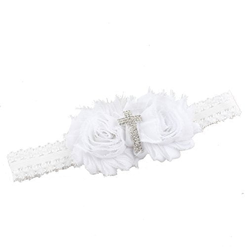 White Chiffon Cross Headband