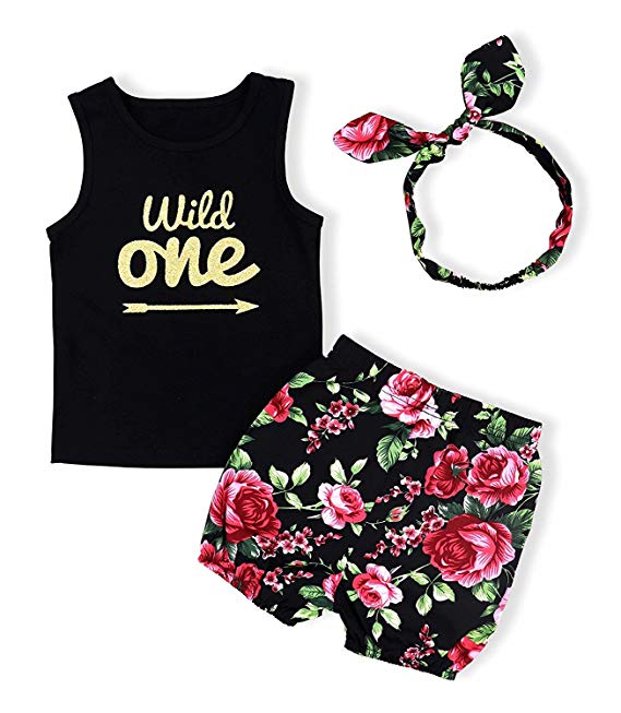 Wild One Red Floral Bloomer Set