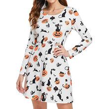 Women's Long Sleeve Halloween Dress - Silly Kitty