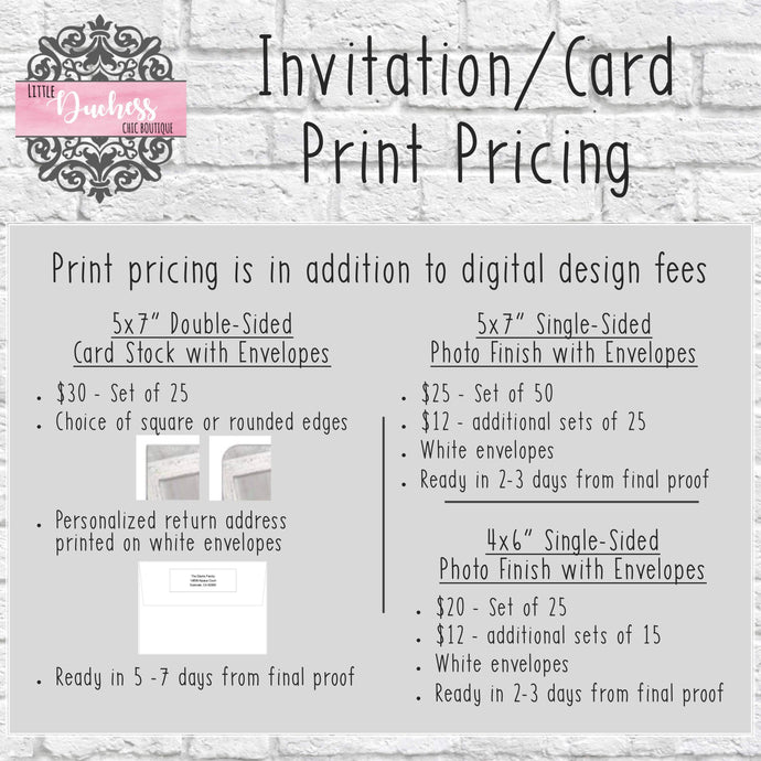 Invitation Card Prints